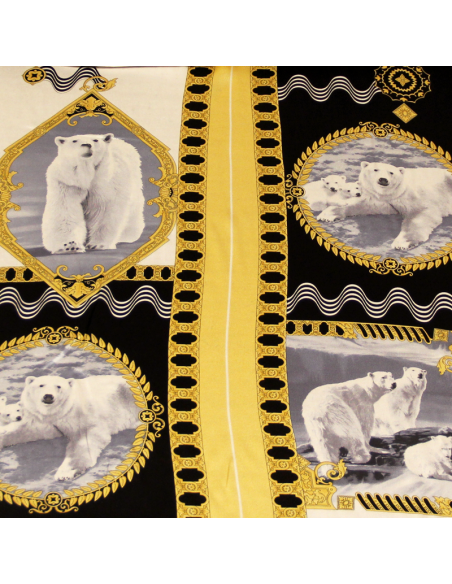 Panneaux satin 100% soie - Ours polaire