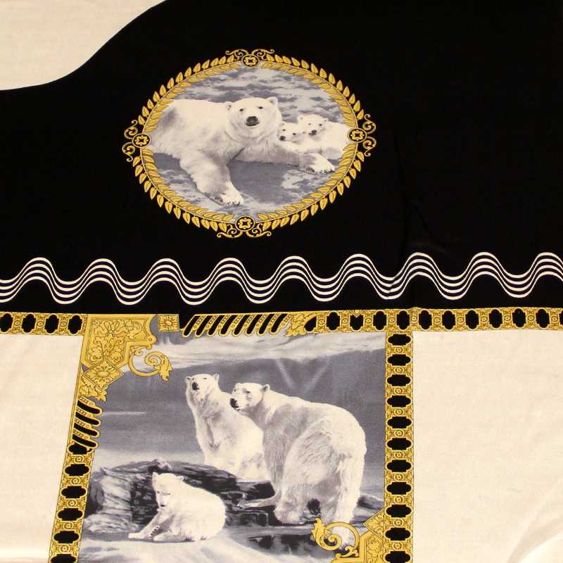 Panneaux satin 100% soie - Ours polaire