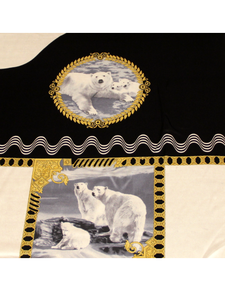 Panneaux satin 100% soie - Ours polaire