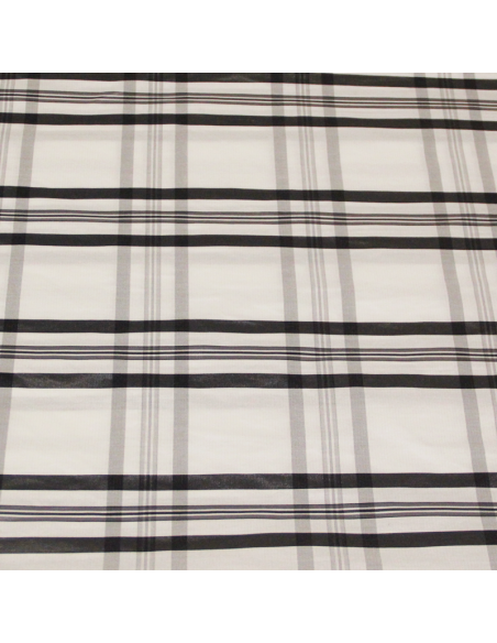 Taffetas de coton - Carreaux camaïeu de gris