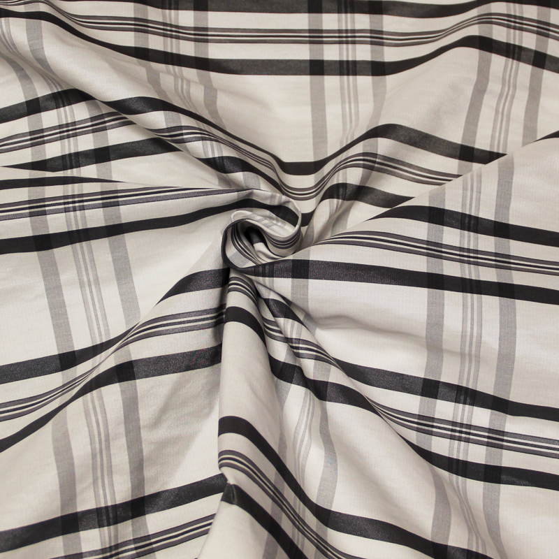 Taffetas de coton - Carreaux camaïeu de gris