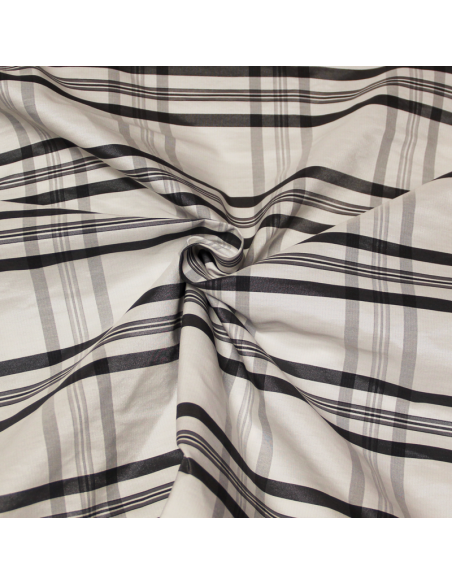 Taffetas de coton - Carreaux camaïeu de gris