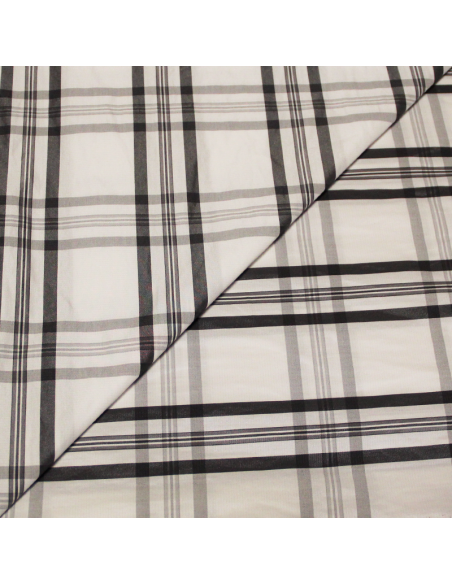 Taffetas de coton - Carreaux camaïeu de gris