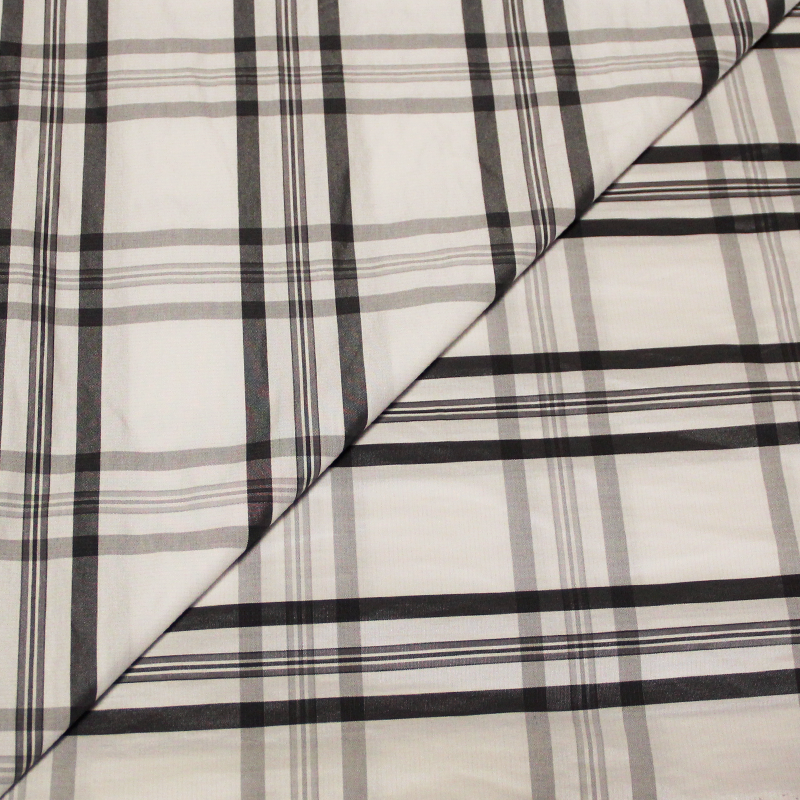 Taffetas de coton - Carreaux camaïeu de gris