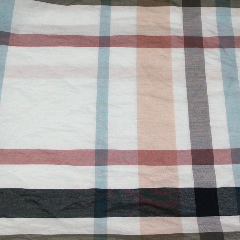 Taffetas de coton - Carreaux multicolore fond ciel