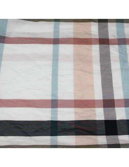 Taffetas de coton - Carreaux multicolore fond ciel