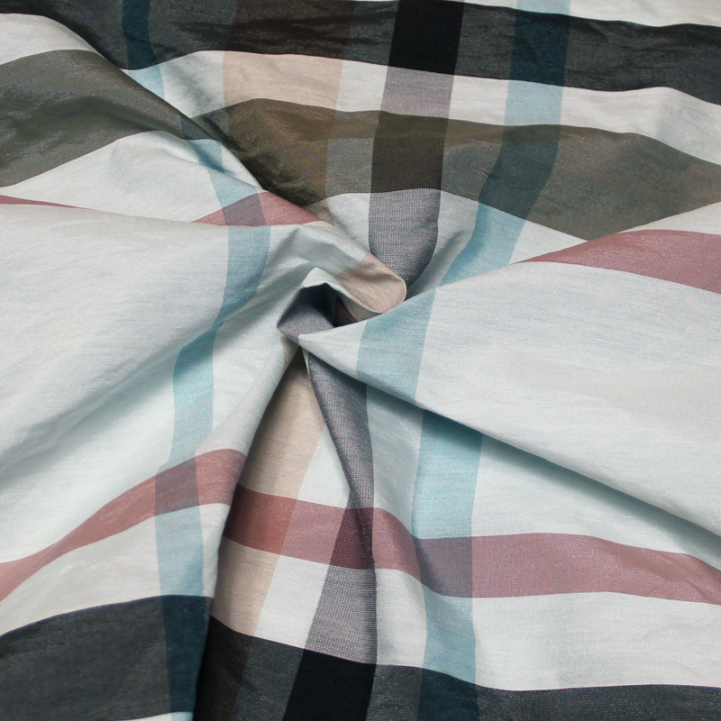 Taffetas de coton - Carreaux multicolore fond ciel