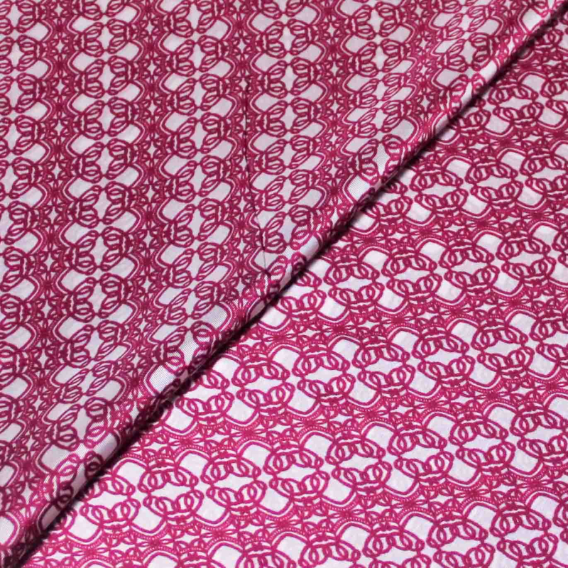 Twill 100% viscose - Motif baroque magenta