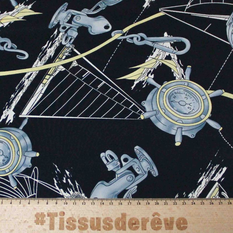 Crêpe de chine - Marin