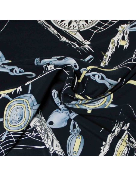 Crêpe de chine - Marin