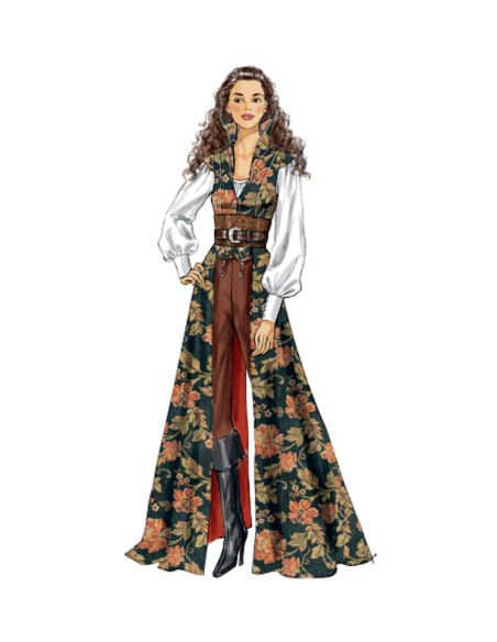 Patron McCall's 6819.A5 - Manteau, haut, corset et ceinture