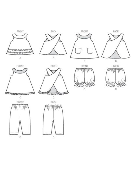 Patron McCall's 6912.YA5 - Haut, robe, culotte bouffante et pantalon