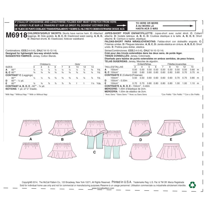 Patron McCall's 6918.CCE - Jupe-short