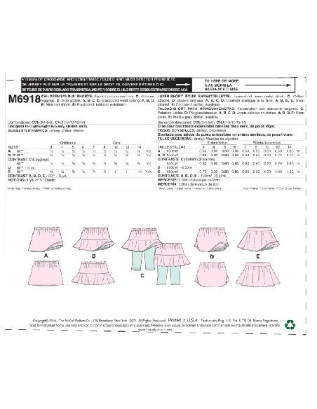 Patron McCall's 6918.CCE - Jupe-short