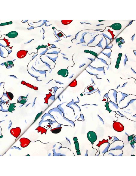 Cretonne 100% coton - Bonhomme de neige