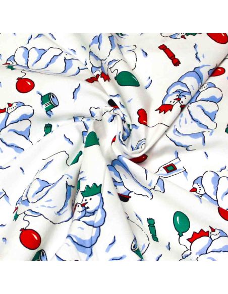 Cretonne 100% coton - Bonhomme de neige