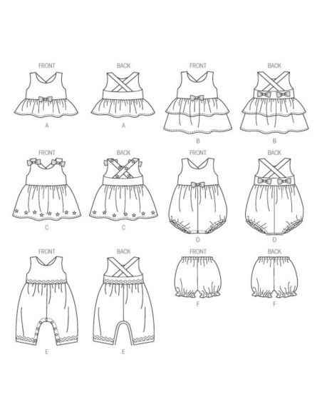 Patron McCall's 6944.CAA - Haut, robe, baboteuse et culotte