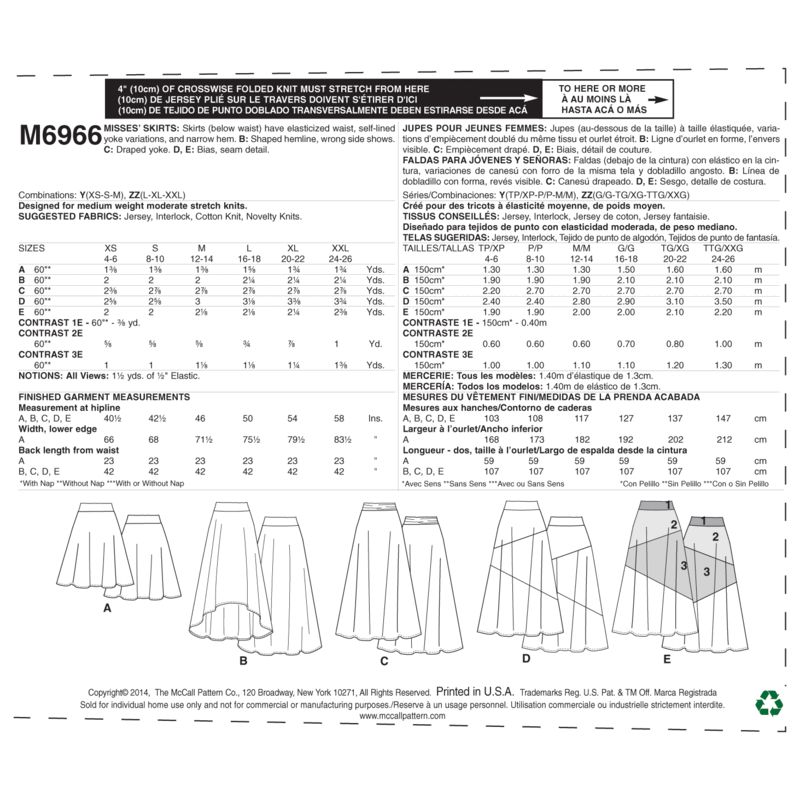 Patron McCall's 6966.Y - Jupe