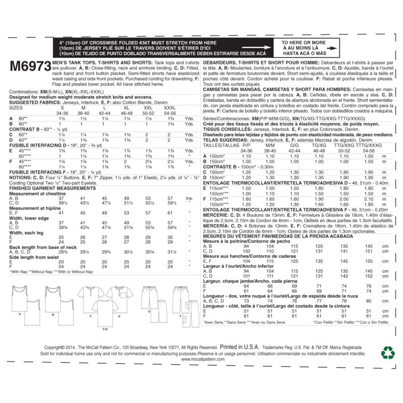 Patron McCall's 6973.XM - Débardeurs, t-shirts et short