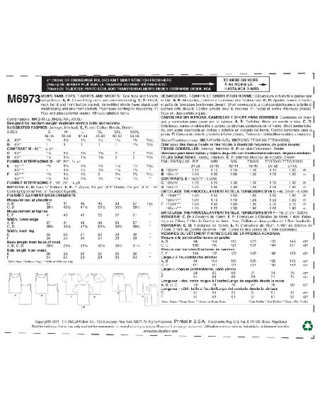 Patron McCall's 6973.XM - Débardeurs, t-shirts et short