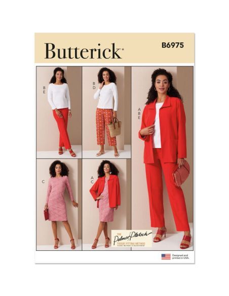Patron Butterick 6975/B5 - Veste, haut, robe et pantalon