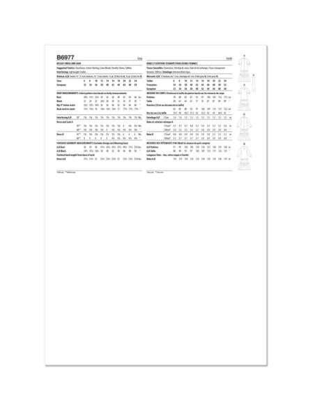 Patron Butterick 6977/H5 - Robe