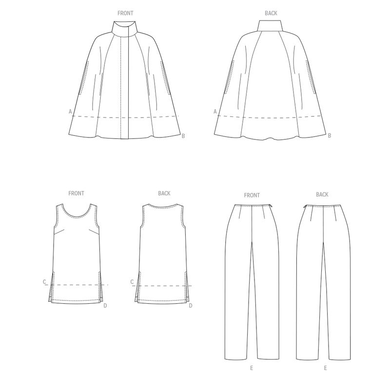 Patron Butterick 6978/AA - Cape, haut et pantalon