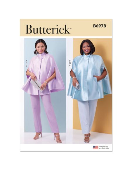 Patron Butterick 6978/AA - Cape, haut et pantalon