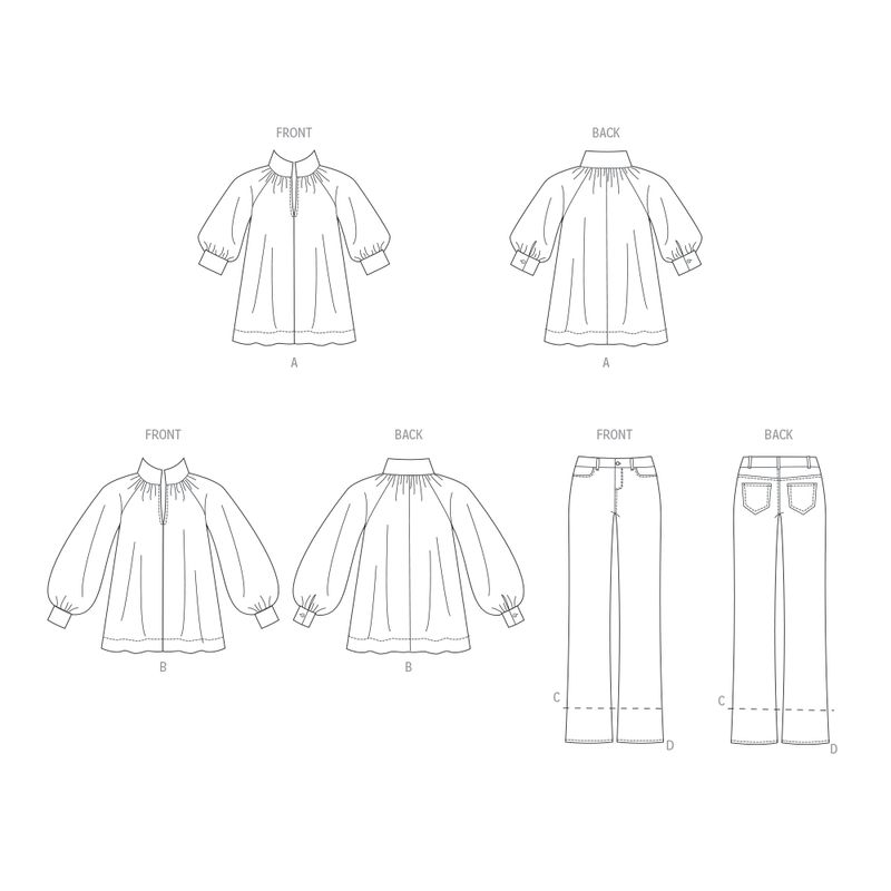 Patron Butterick 6982/B5 - Tunique et jean