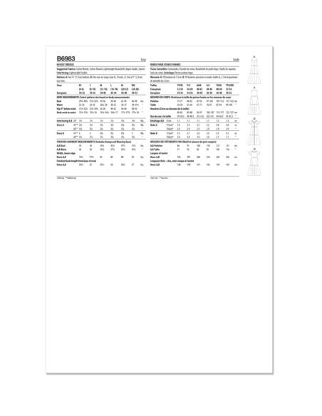 Patron Butterick 6983/A - Robe