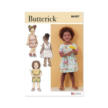 Patron Butterick 6987/A - Robe et barboteuse