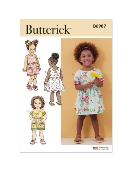 Patron Butterick 6987/A - Robe et barboteuse