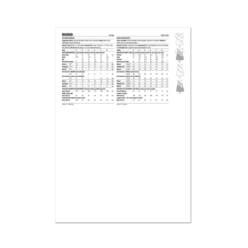 Patron Butterick 6988/A - Robe