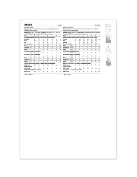 Patron Butterick 6988/A - Robe