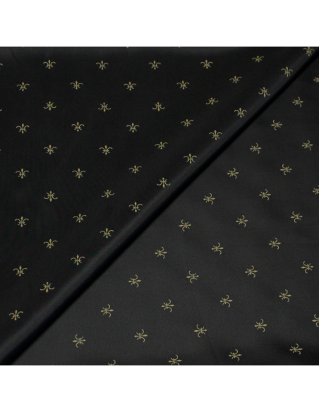 Doublure 100% viscose - Motif beige fond noir