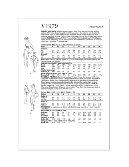 Patron Vogue 1979 B5 - Robe