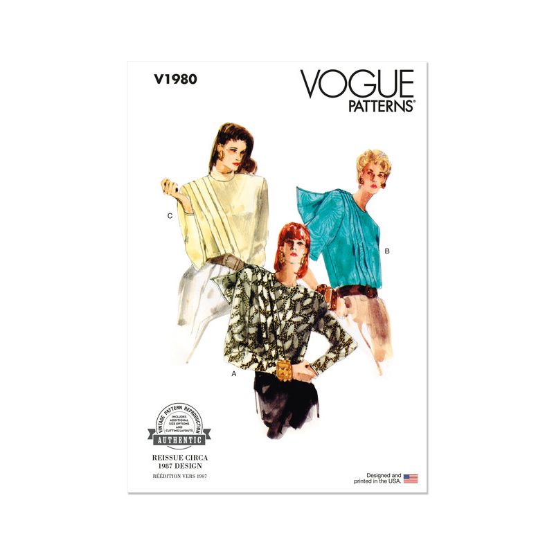 Patron Vogue 1980 B5 - Chemisier