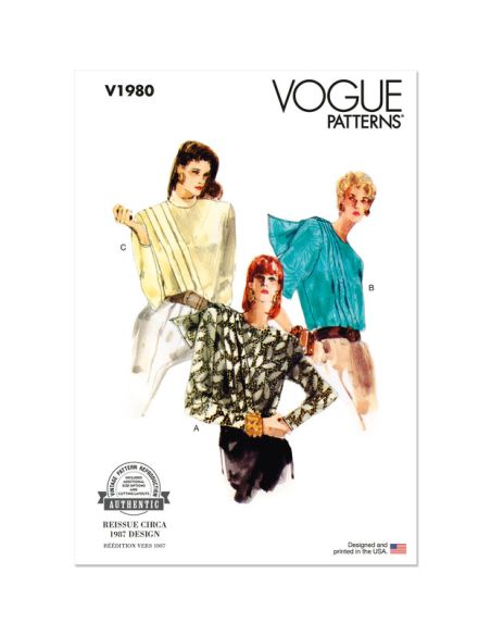 Patron Vogue 1980 B5 - Chemisier