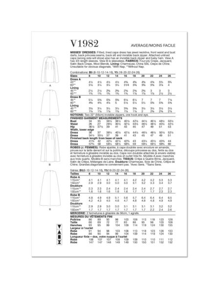 Patron Vogue 1982 B5 - Robe