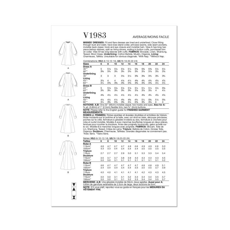 Patron Vogue 1983 H5 - Robe