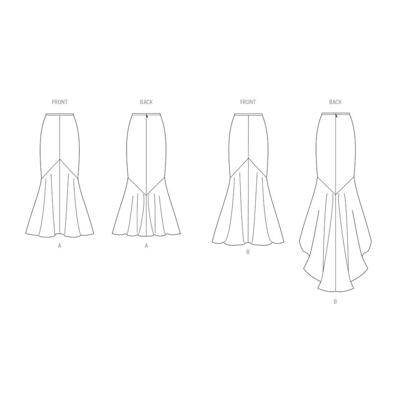 Patron Vogue 1986 B5 - Jupes longues