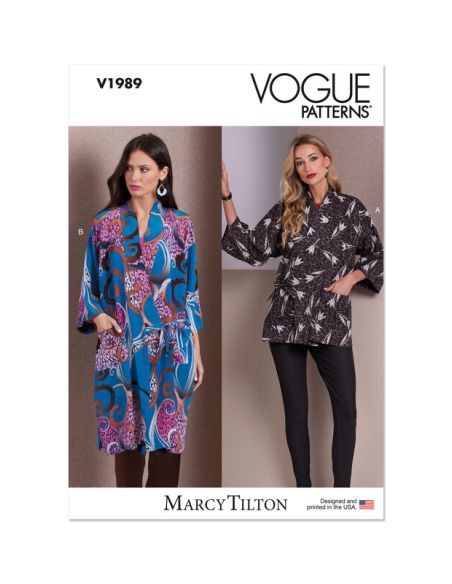 Patron Vogue 1989 A - Veste ample style kimono