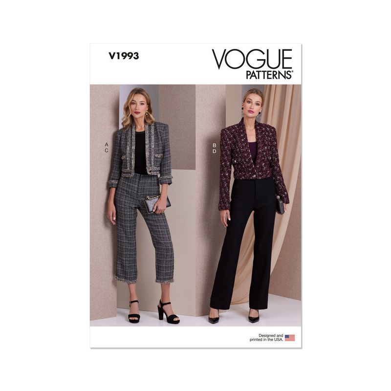Patron Vogue 1993 H5 - Vestes et pantalon ajustées