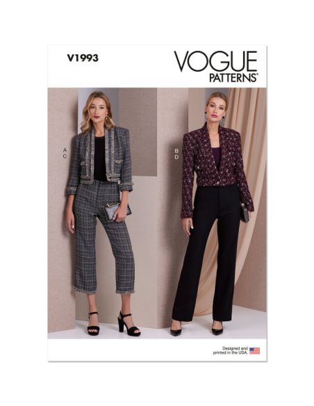 Patron Vogue 1993 H5 - Vestes et pantalon ajustées