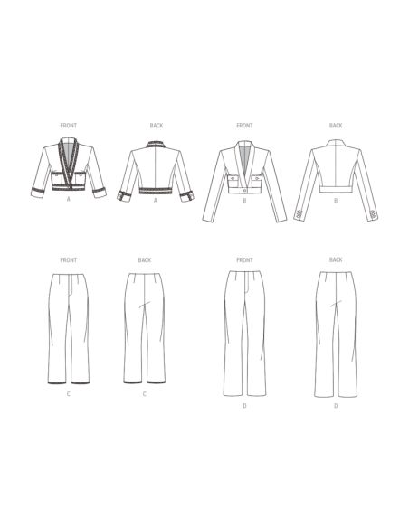 Patron Vogue 1993 H5 - Vestes et pantalon ajustées