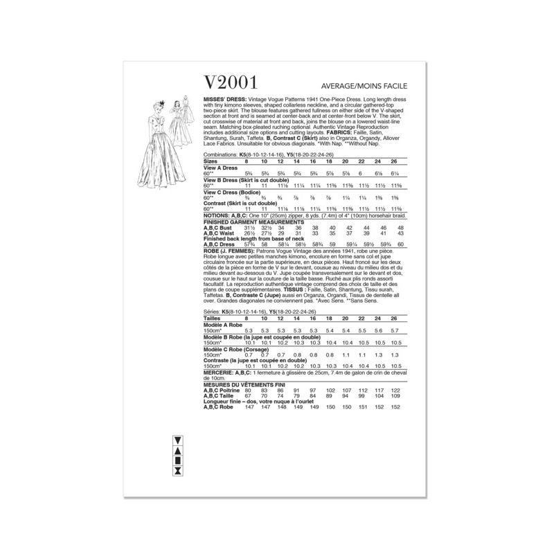 Patron Vogue 2001 B5 - Robe