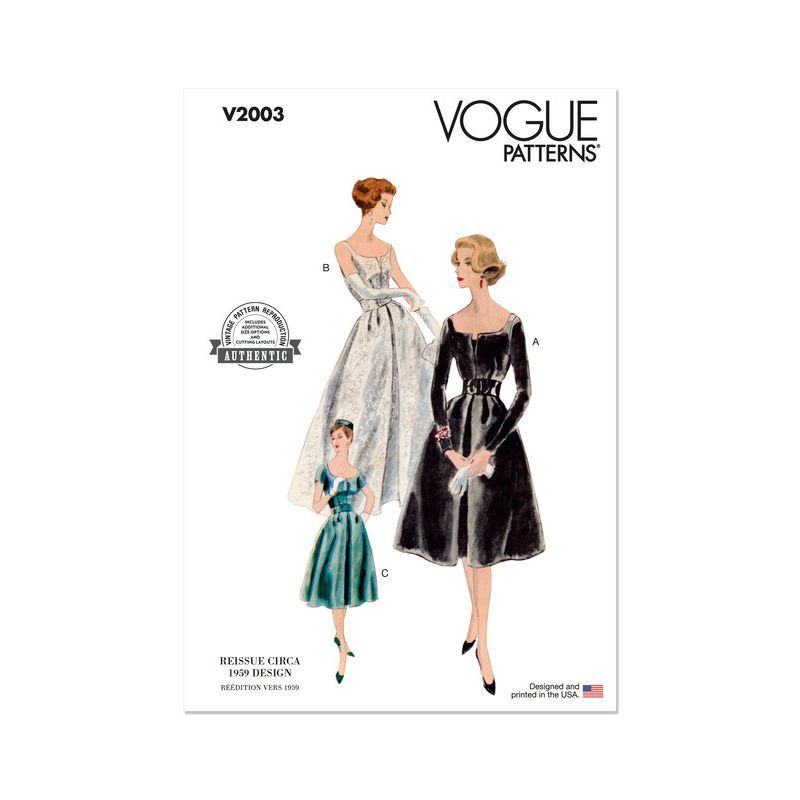 Patron Vogue 2004 H5 - Robe et jupon