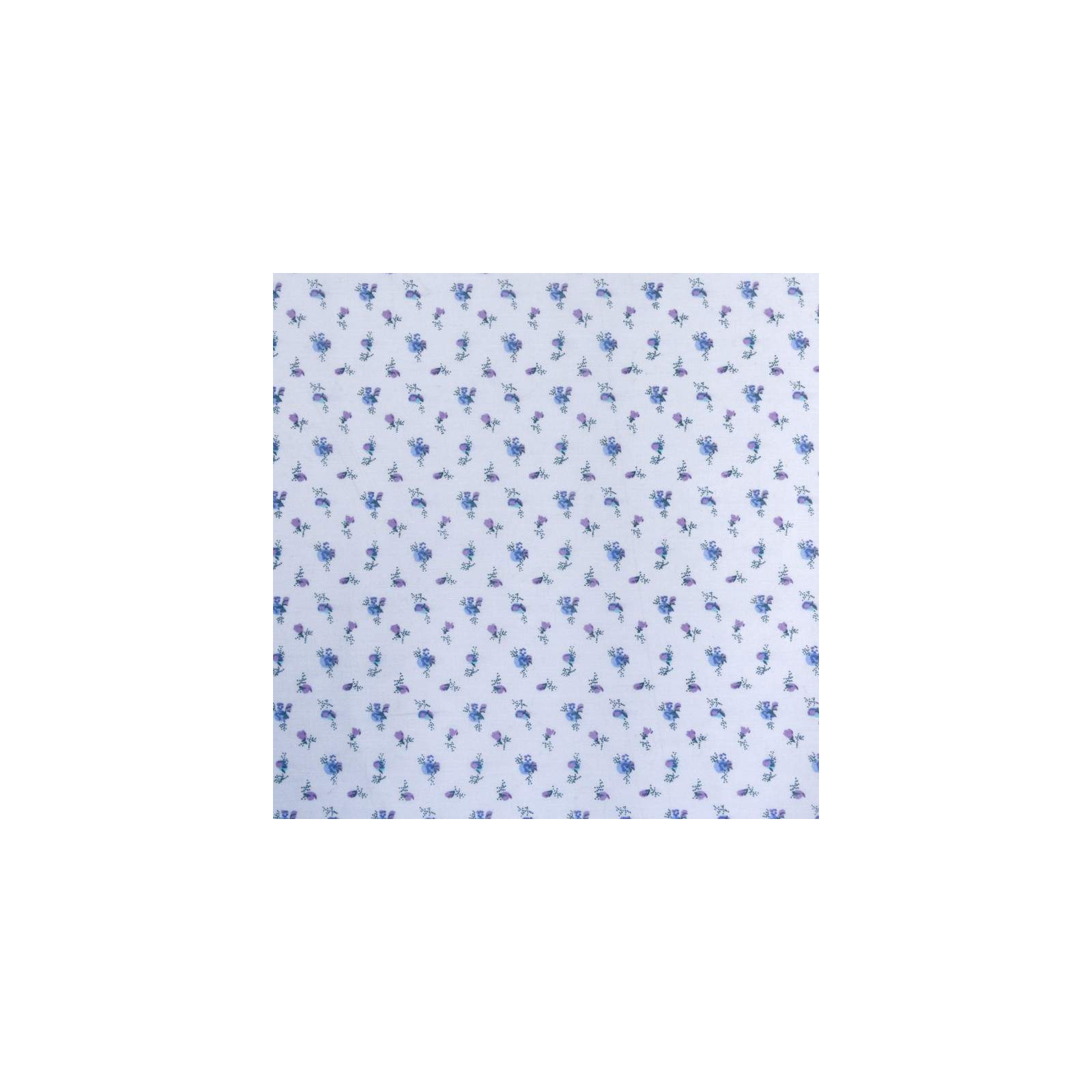 Tissu Coton imprimé petites pétales lilas et bleues
