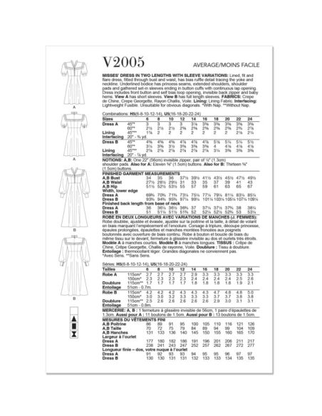 Patron Vogue 2005 H5 - Robe