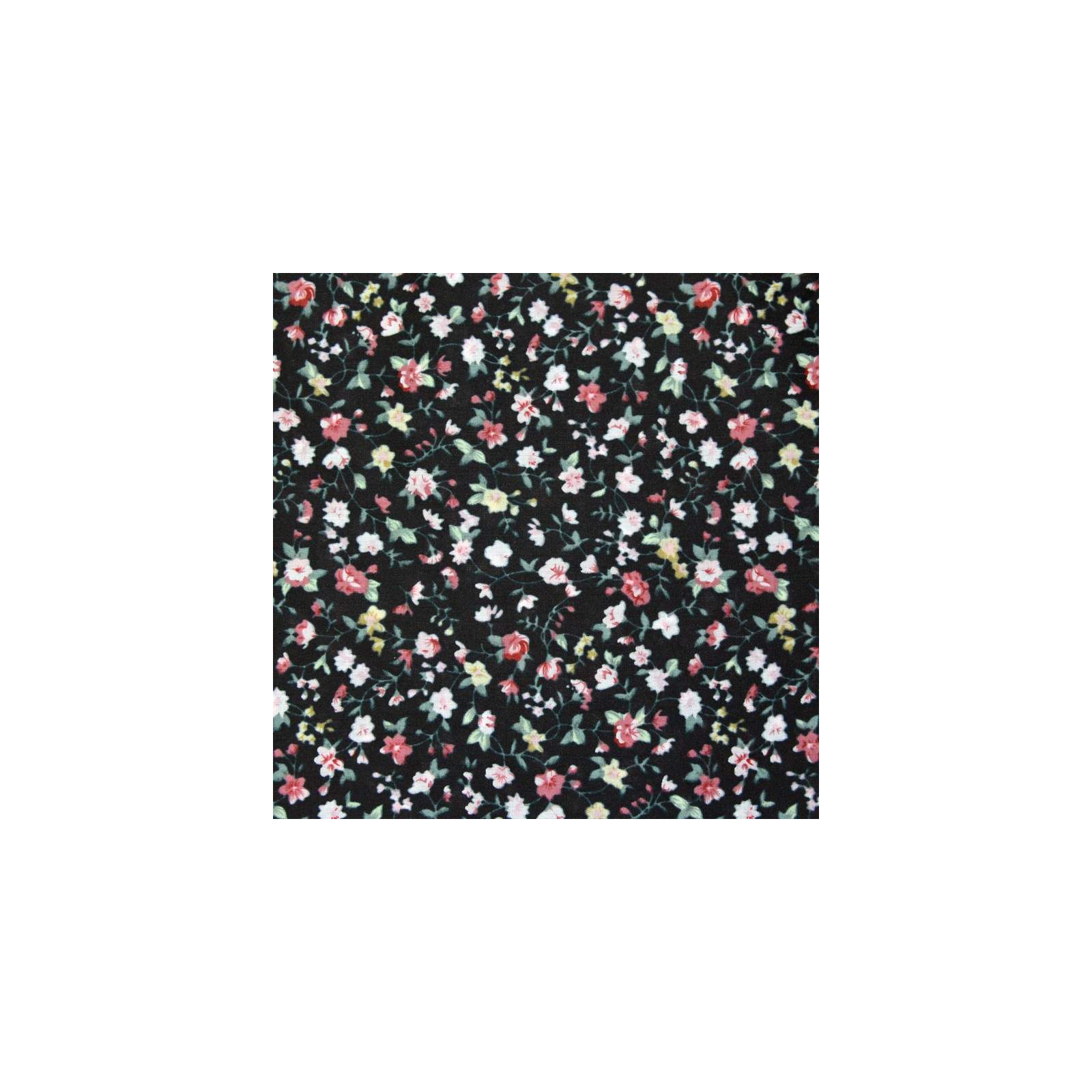 Tissu Coton imprimé peinture florale sur fond noir au mètre